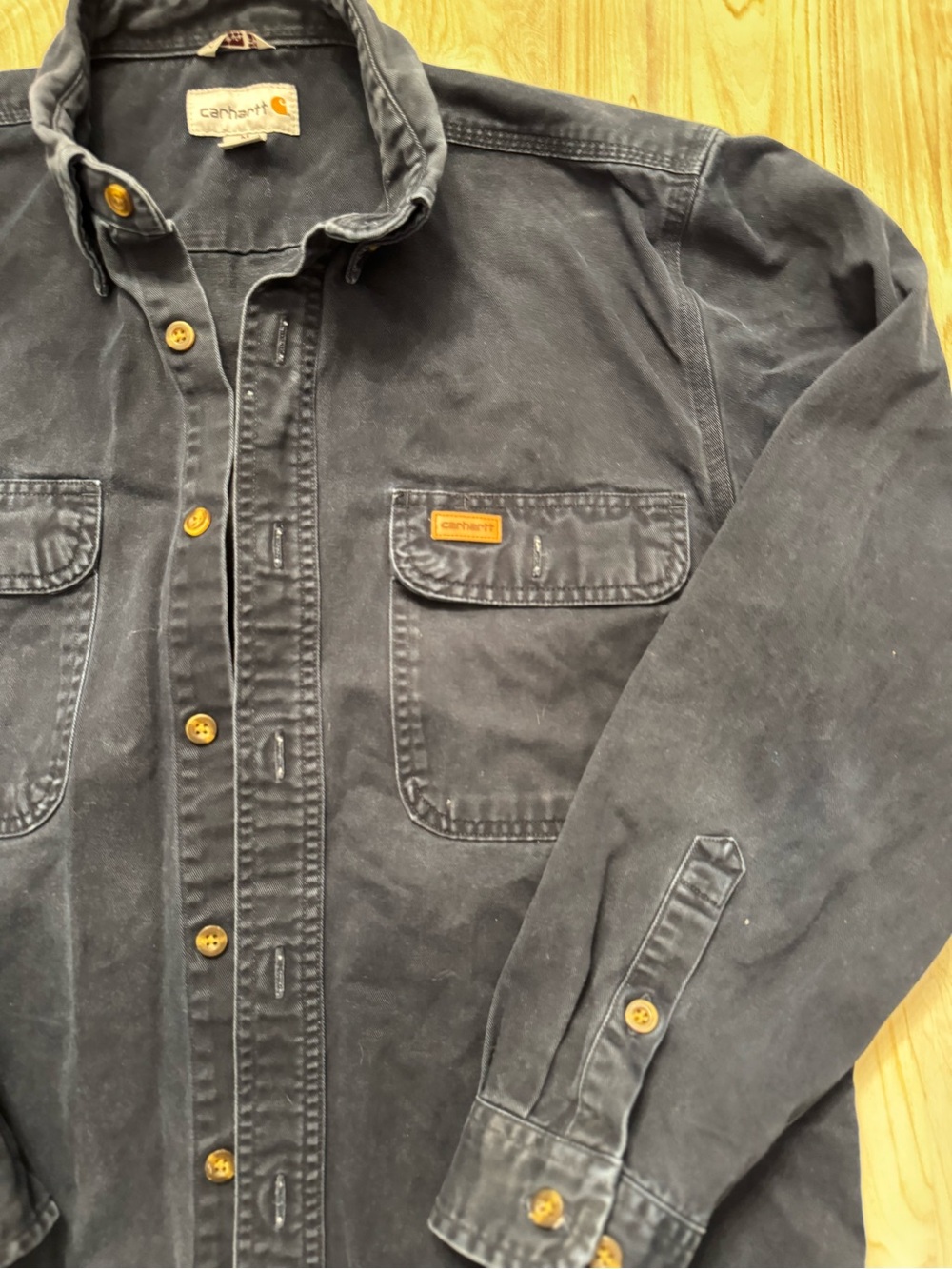 Carhartt Men's Blue S09-MDT Button-Front Work Shirt Jacket 2014 - Picture 2 of 9